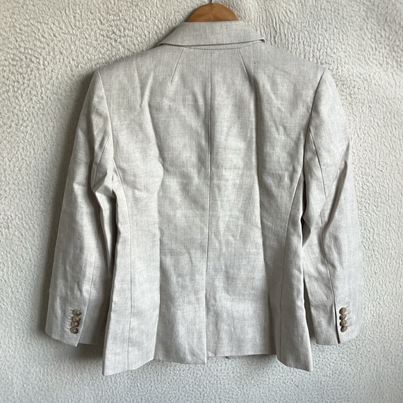 J Crew Flax Ivory Petite Alexandra blazer in stretch linen blend Women's Size P4 - Picture 5 of 6